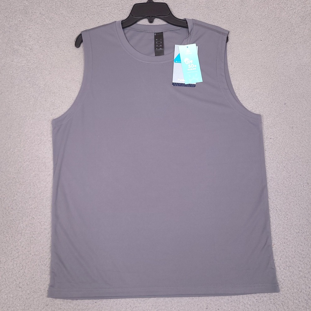Haimont Mens Sleeveless Performance Shirt Large Gray UPF 50+ UV Protection Tank